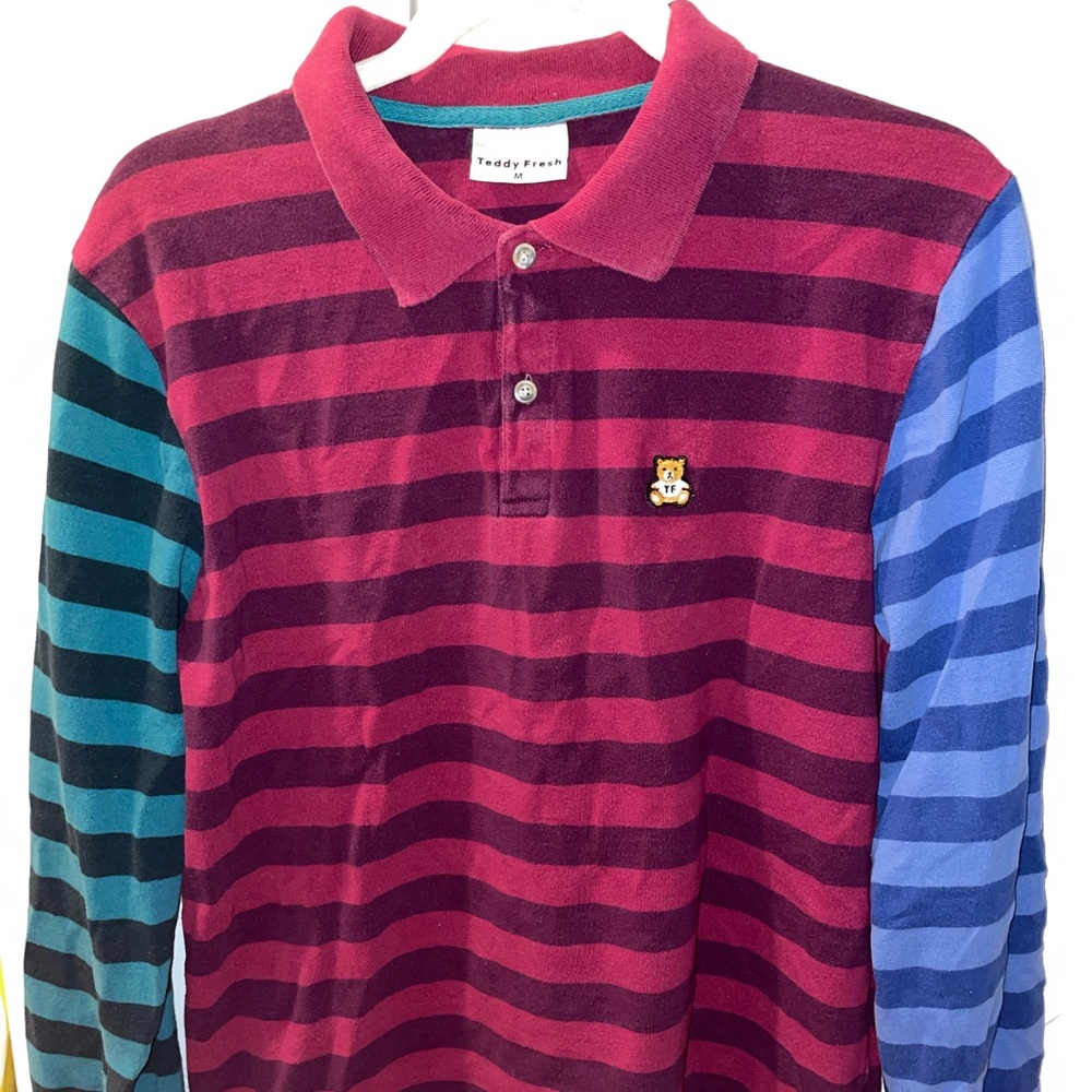 Teddy Fresh striped long sleeve polo